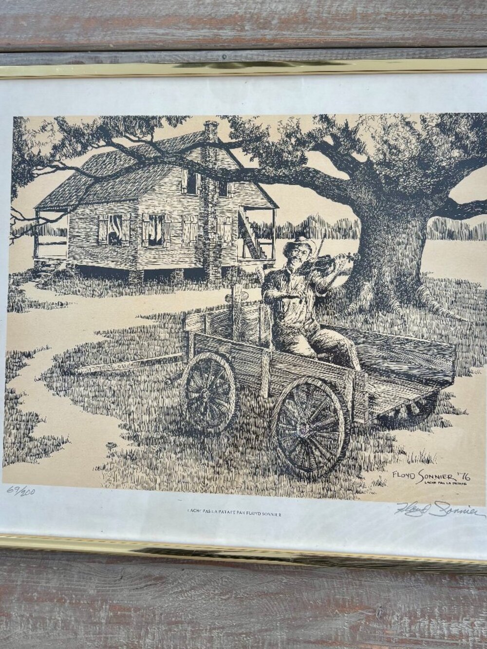 Vintage Floyd Sonnier Signed & Numbered Framed Artwork (1976)